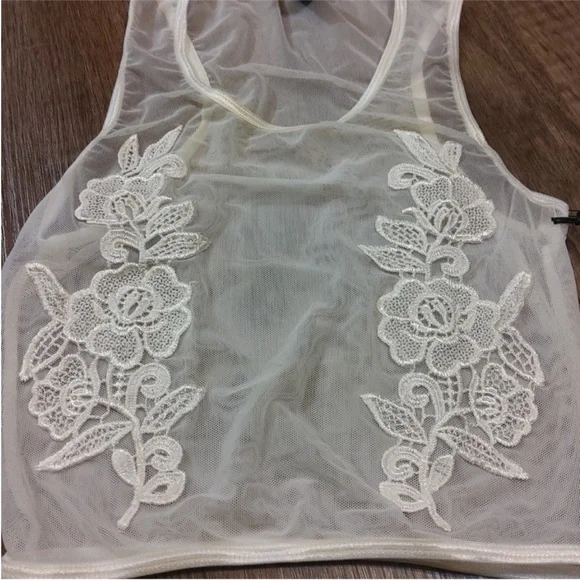 NWT REVOLVE Daydream Nation Jackie Rodes Mesh Bra With Appliqués Size Medium